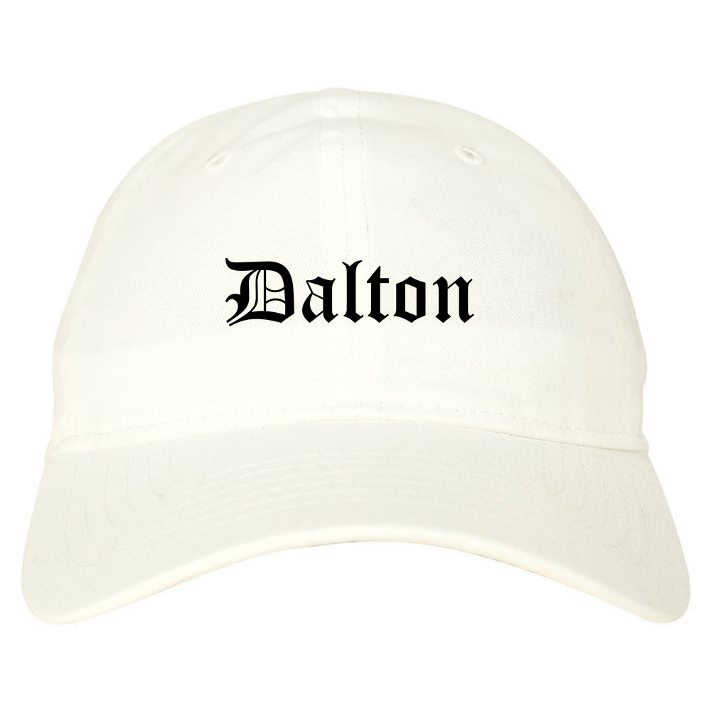 Dalton Georgia GA Old English Mens Dad Hat Baseball Cap White