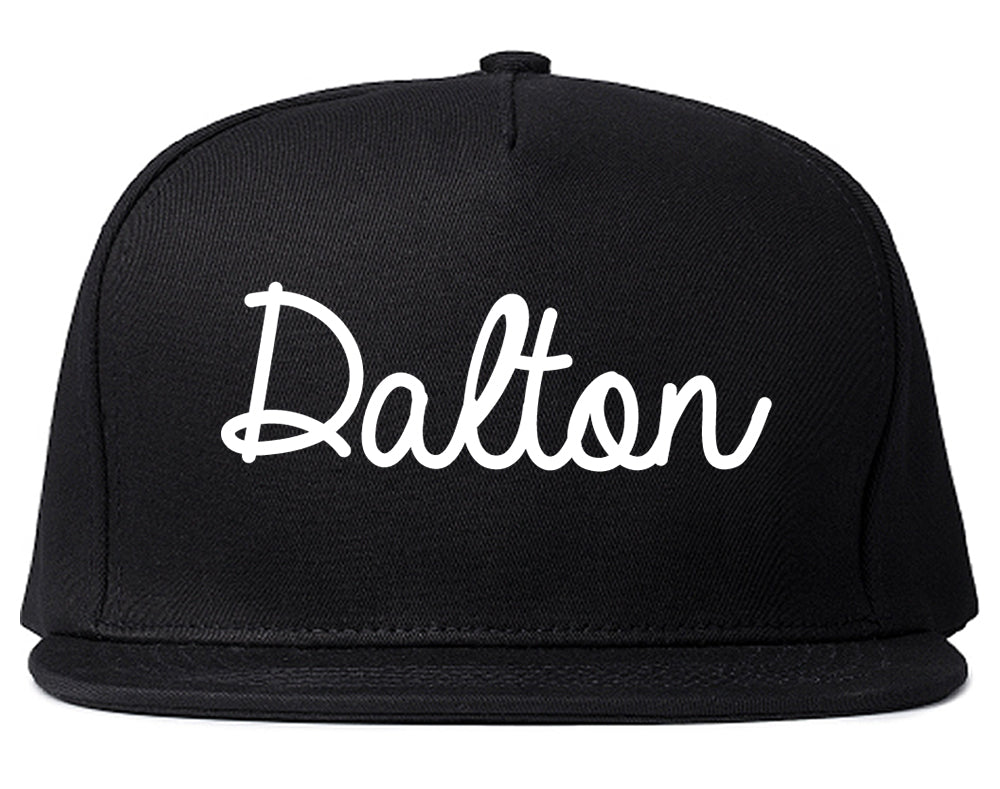 Dalton Georgia GA Script Mens Snapback Hat Black