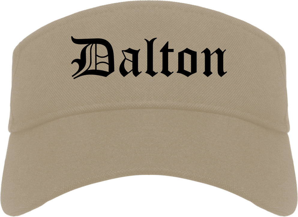 Dalton Georgia GA Old English Mens Visor Cap Hat Khaki