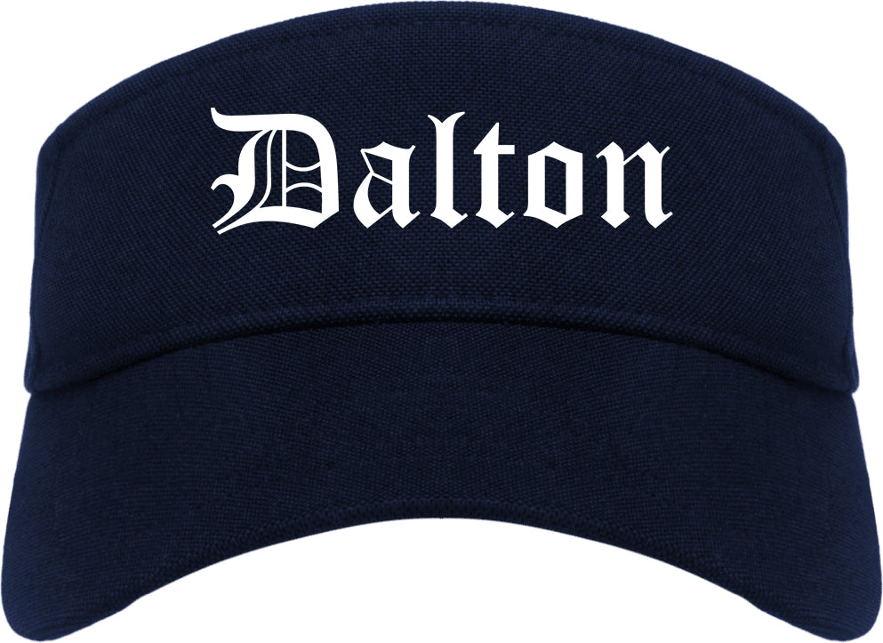 Dalton Georgia GA Old English Mens Visor Cap Hat Navy Blue