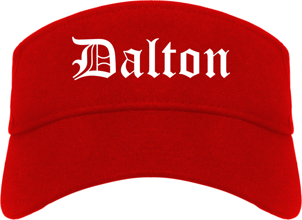 Dalton Georgia GA Old English Mens Visor Cap Hat Red