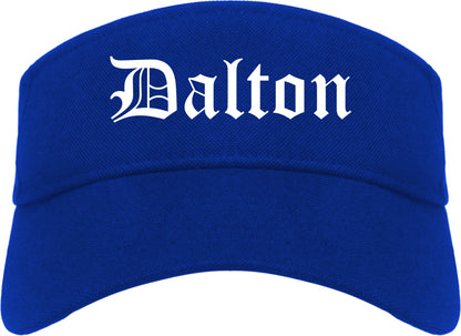 Dalton Georgia GA Old English Mens Visor Cap Hat Royal Blue