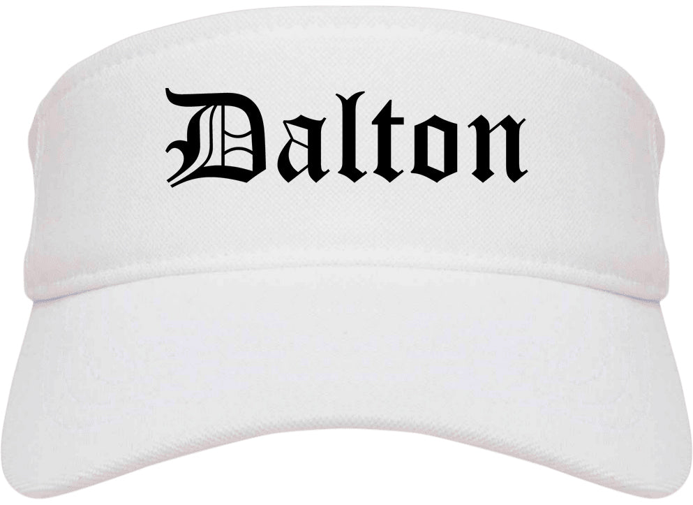 Dalton Georgia GA Old English Mens Visor Cap Hat White