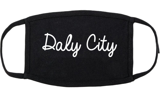 Daly City California CA Script Cotton Face Mask Black