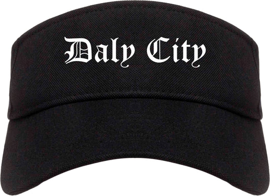 Daly City California CA Old English Mens Visor Cap Hat Black