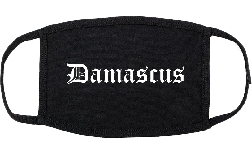 Damascus Oregon OR Old English Cotton Face Mask Black