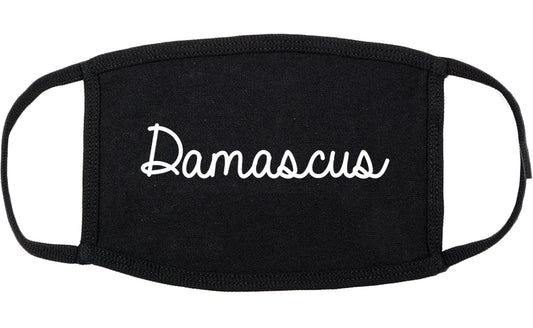 Damascus Oregon OR Script Cotton Face Mask Black
