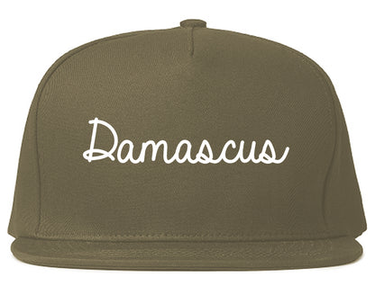 Damascus Oregon OR Script Mens Snapback Hat Grey