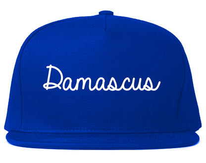 Damascus Oregon OR Script Mens Snapback Hat Royal Blue