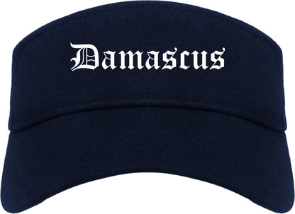 Damascus Oregon OR Old English Mens Visor Cap Hat Navy Blue