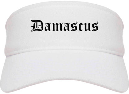 Damascus Oregon OR Old English Mens Visor Cap Hat White