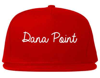Dana Point California CA Script Mens Snapback Hat Red