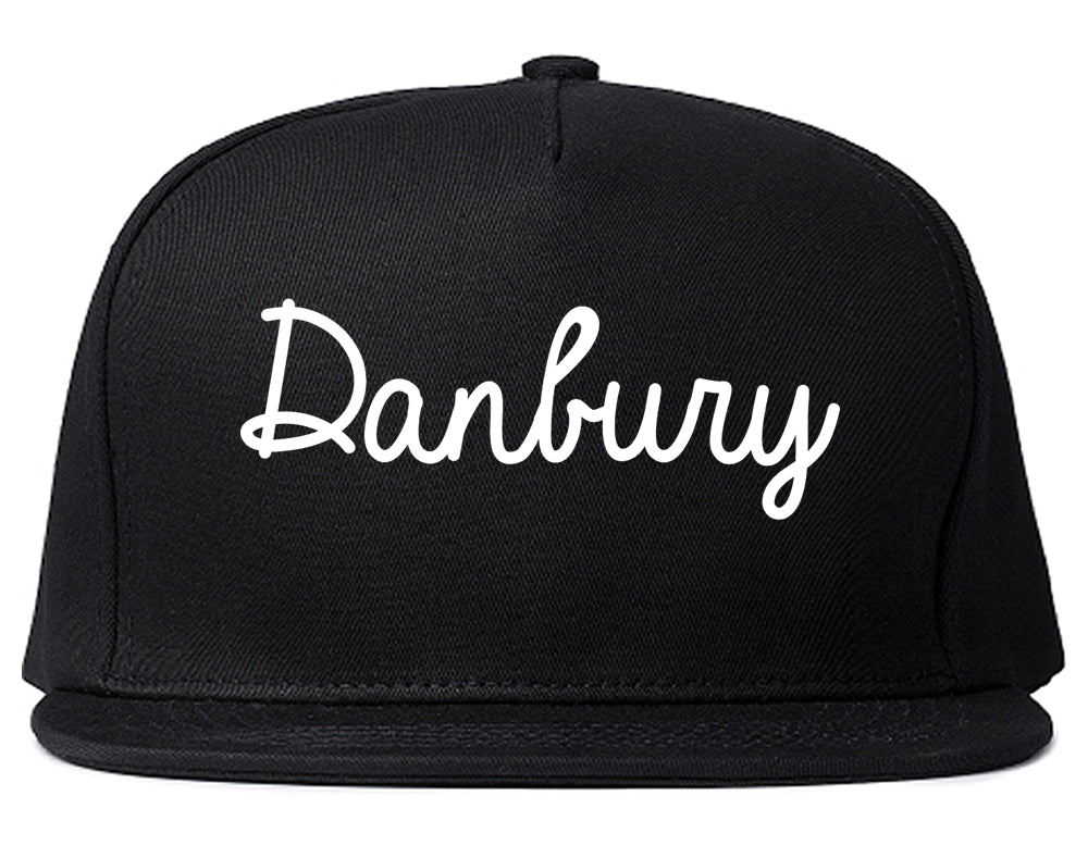 Danbury Connecticut CT Script Mens Snapback Hat Black