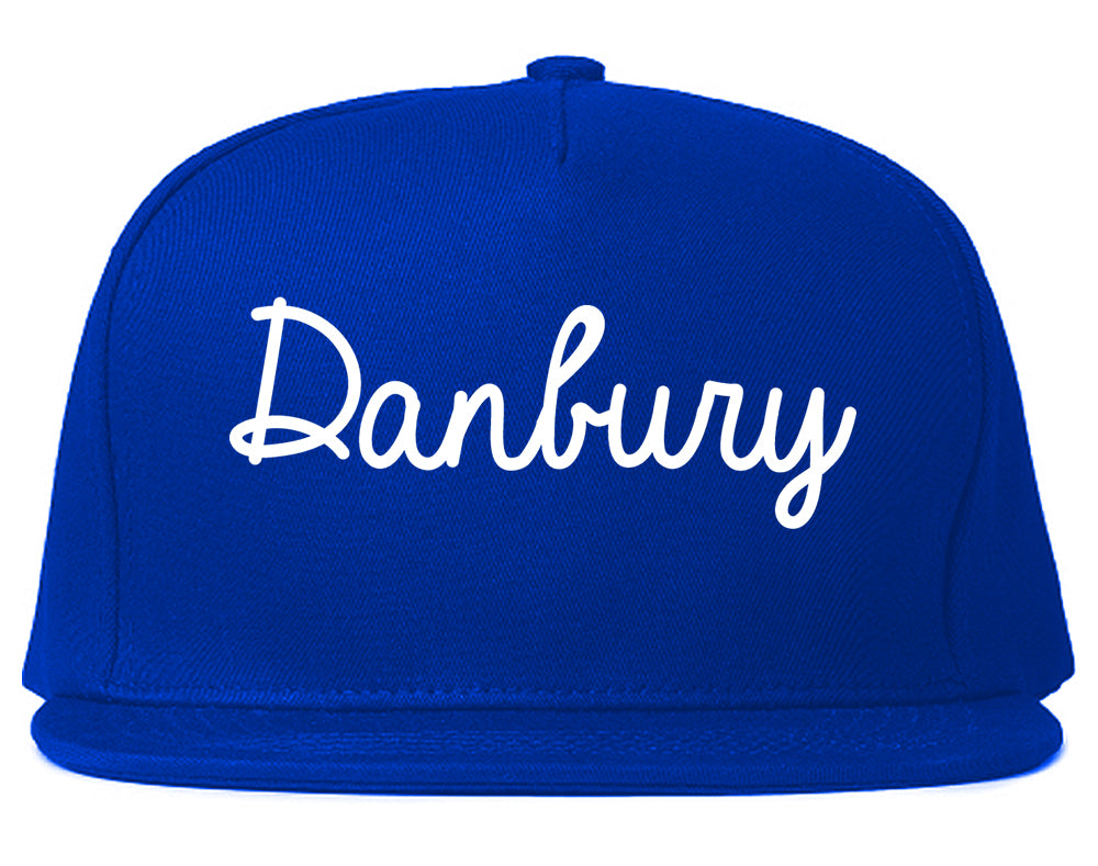 Danbury Connecticut CT Script Mens Snapback Hat Royal Blue