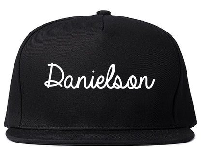 Danielson Connecticut CT Script Mens Snapback Hat Black