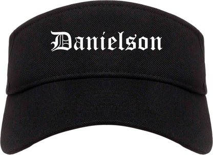 Danielson Connecticut CT Old English Mens Visor Cap Hat Black