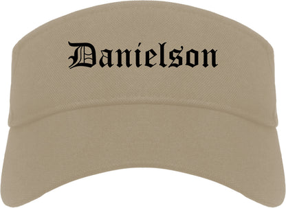 Danielson Connecticut CT Old English Mens Visor Cap Hat Khaki