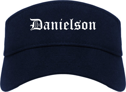 Danielson Connecticut CT Old English Mens Visor Cap Hat Navy Blue