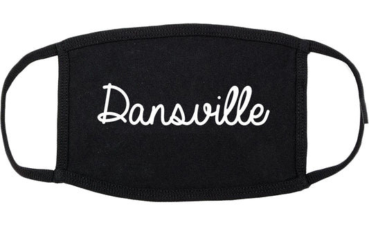 Dansville New York NY Script Cotton Face Mask Black