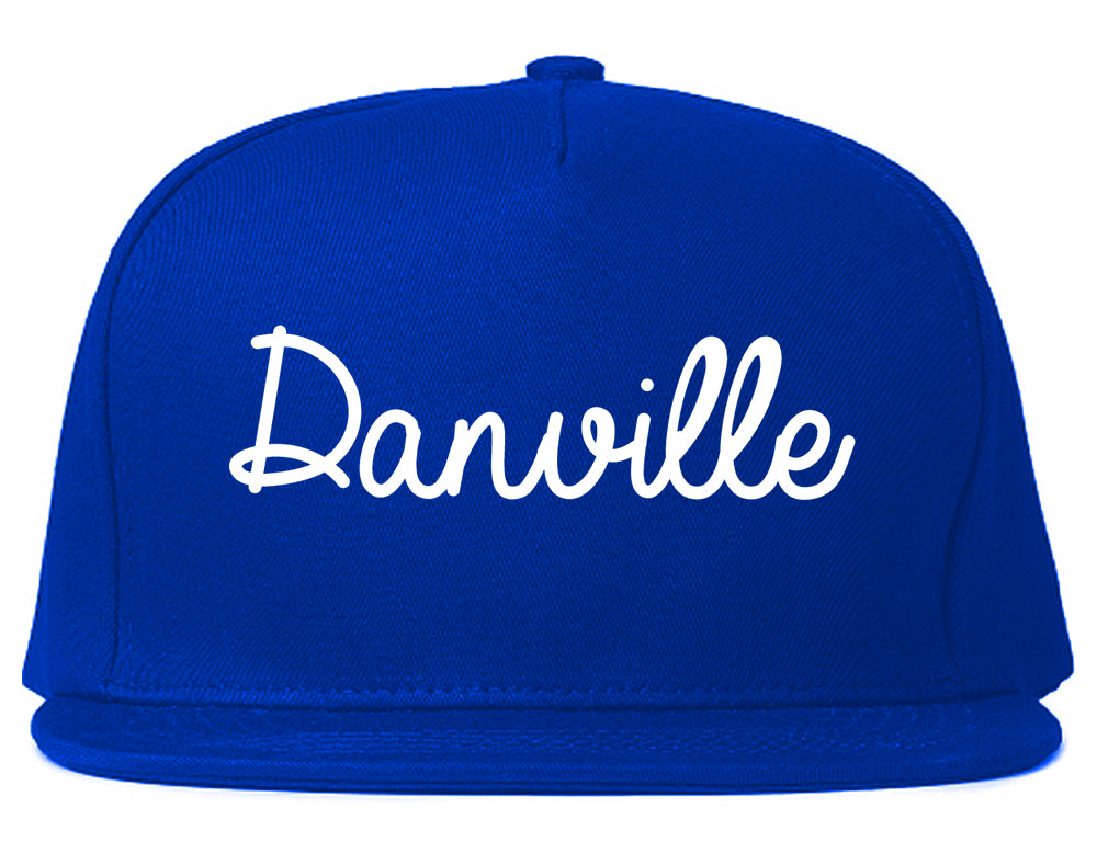 Danville California CA Script Mens Snapback Hat Royal Blue
