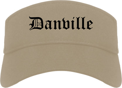 Danville California CA Old English Mens Visor Cap Hat Khaki