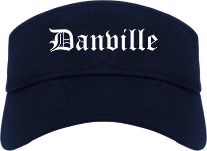 Danville California CA Old English Mens Visor Cap Hat Navy Blue