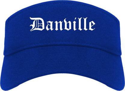 Danville California CA Old English Mens Visor Cap Hat Royal Blue