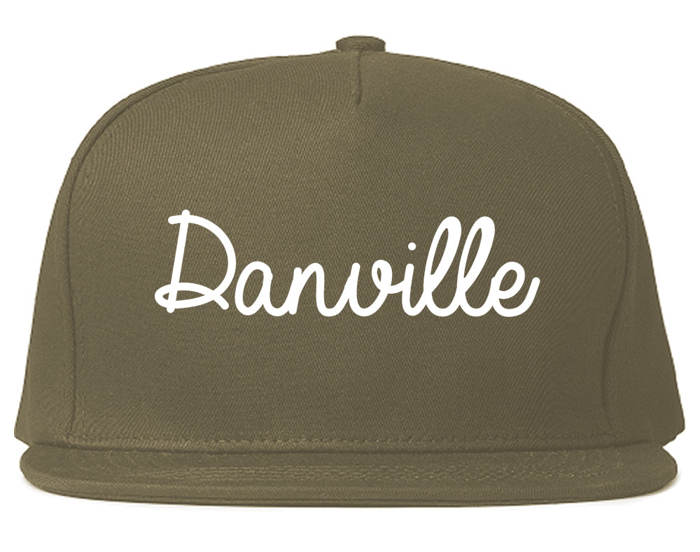 Danville Illinois IL Script Mens Snapback Hat Grey