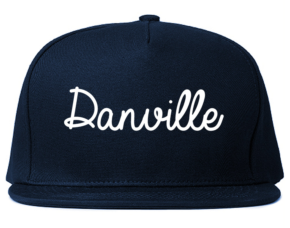 Danville Illinois IL Script Mens Snapback Hat Navy Blue