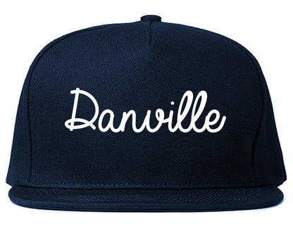 Danville Illinois IL Script Mens Snapback Hat Navy Blue