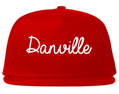Danville Illinois IL Script Mens Snapback Hat Red