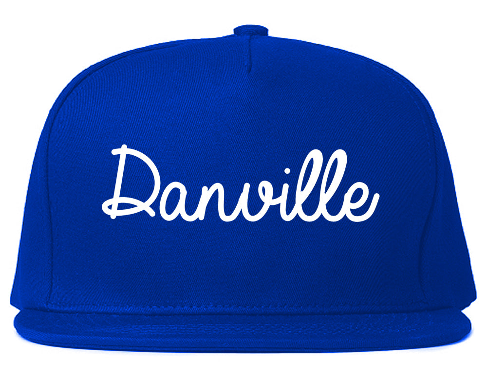 Danville Illinois IL Script Mens Snapback Hat Royal Blue