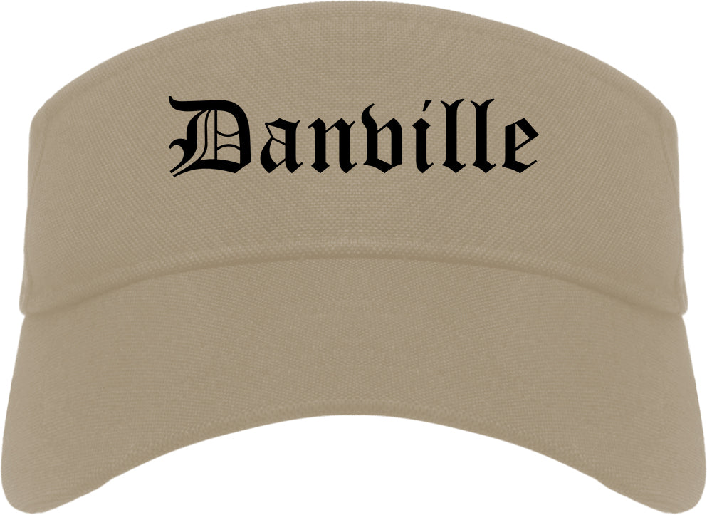 Danville Illinois IL Old English Mens Visor Cap Hat Khaki