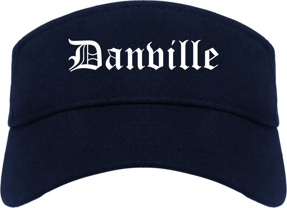 Danville Illinois IL Old English Mens Visor Cap Hat Navy Blue