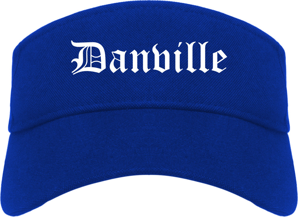 Danville Illinois IL Old English Mens Visor Cap Hat Royal Blue
