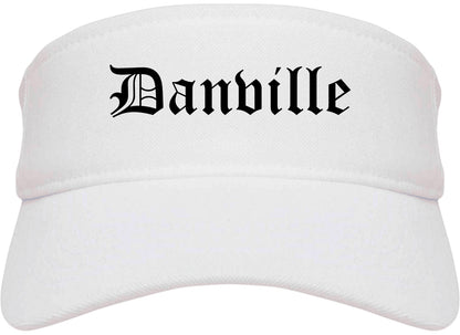 Danville Illinois IL Old English Mens Visor Cap Hat White