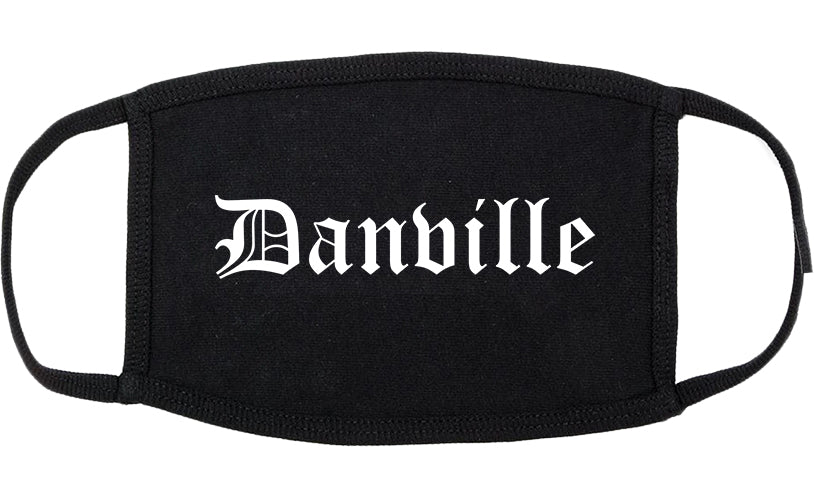 Danville Indiana IN Old English Cotton Face Mask Black
