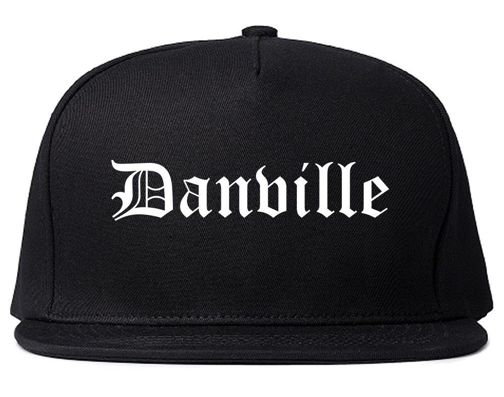 Danville Indiana IN Old English Mens Snapback Hat Black