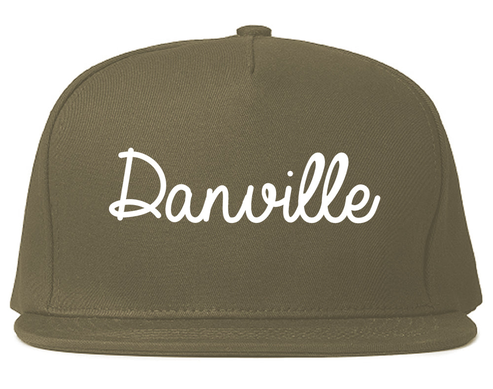 Danville Indiana IN Script Mens Snapback Hat Grey
