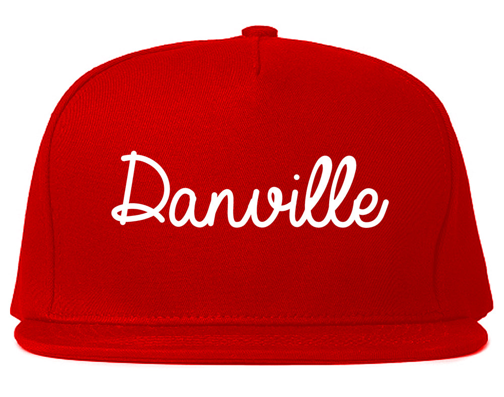 Danville Indiana IN Script Mens Snapback Hat Red