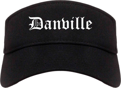 Danville Indiana IN Old English Mens Visor Cap Hat Black