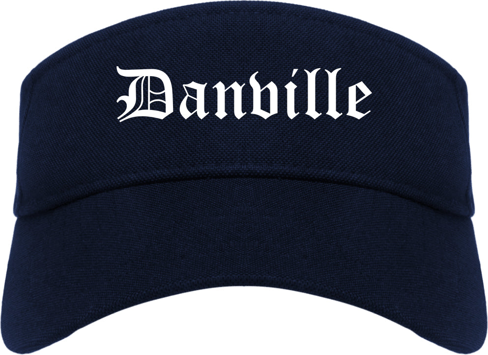 Danville Indiana IN Old English Mens Visor Cap Hat Navy Blue