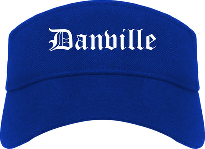 Danville Indiana IN Old English Mens Visor Cap Hat Royal Blue