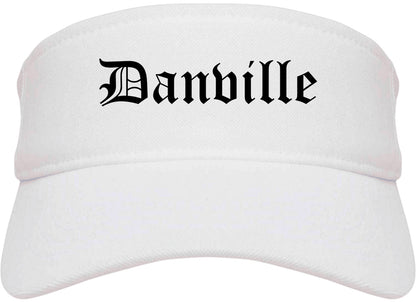 Danville Indiana IN Old English Mens Visor Cap Hat White