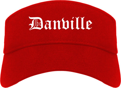 Danville Pennsylvania PA Old English Mens Visor Cap Hat Red