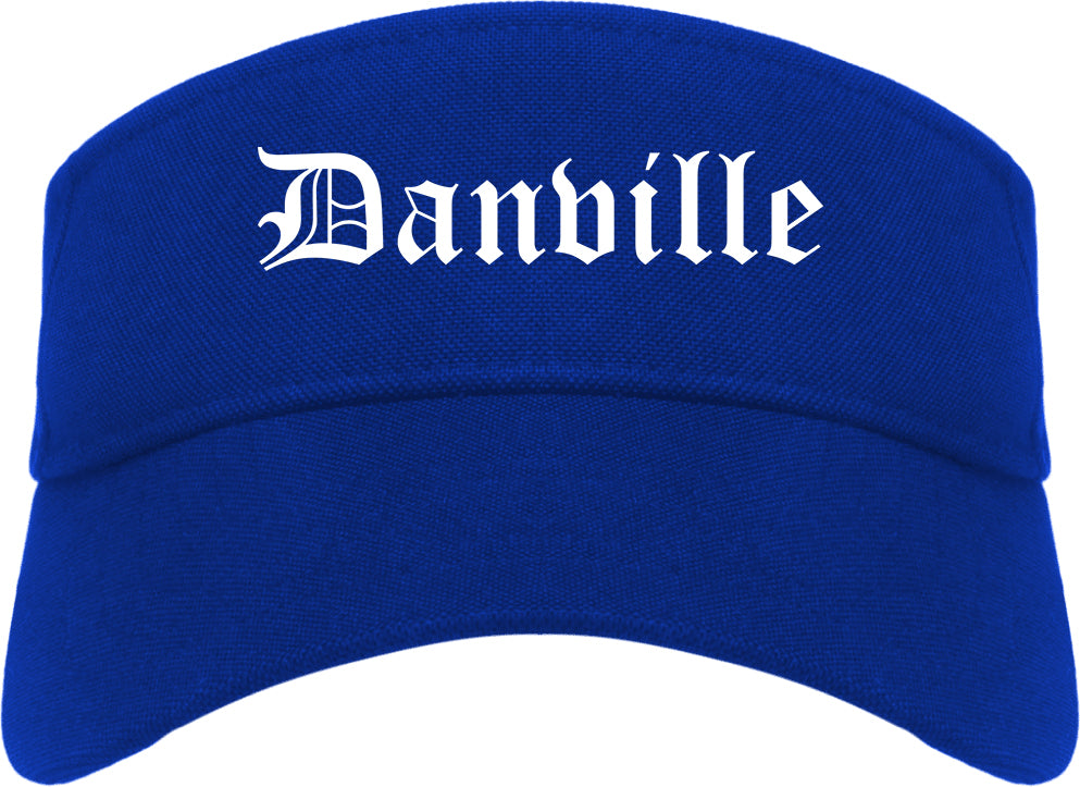Danville Virginia VA Old English Mens Visor Cap Hat Royal Blue