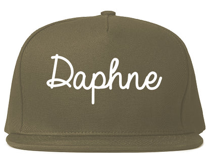 Daphne Alabama AL Script Mens Snapback Hat Grey