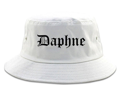 Daphne Alabama AL Old English Mens Bucket Hat White