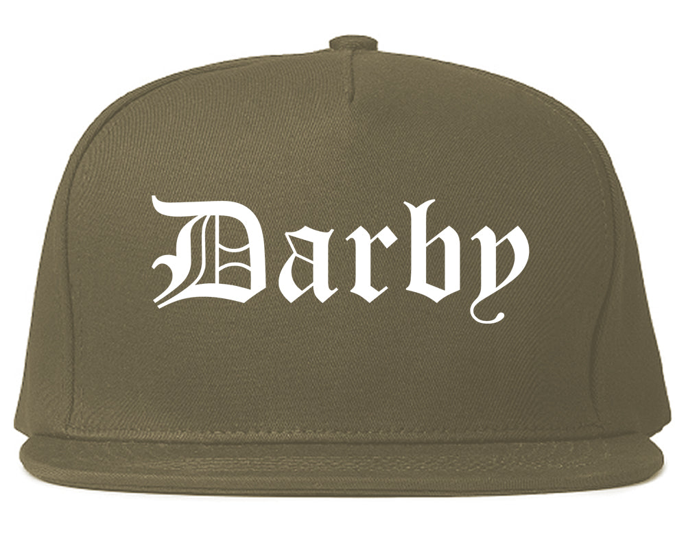 Darby Pennsylvania PA Old English Mens Snapback Hat Grey