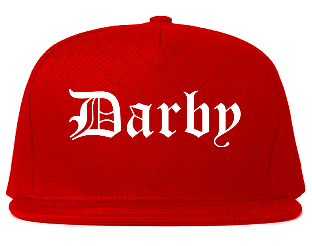 Darby Pennsylvania PA Old English Mens Snapback Hat Red